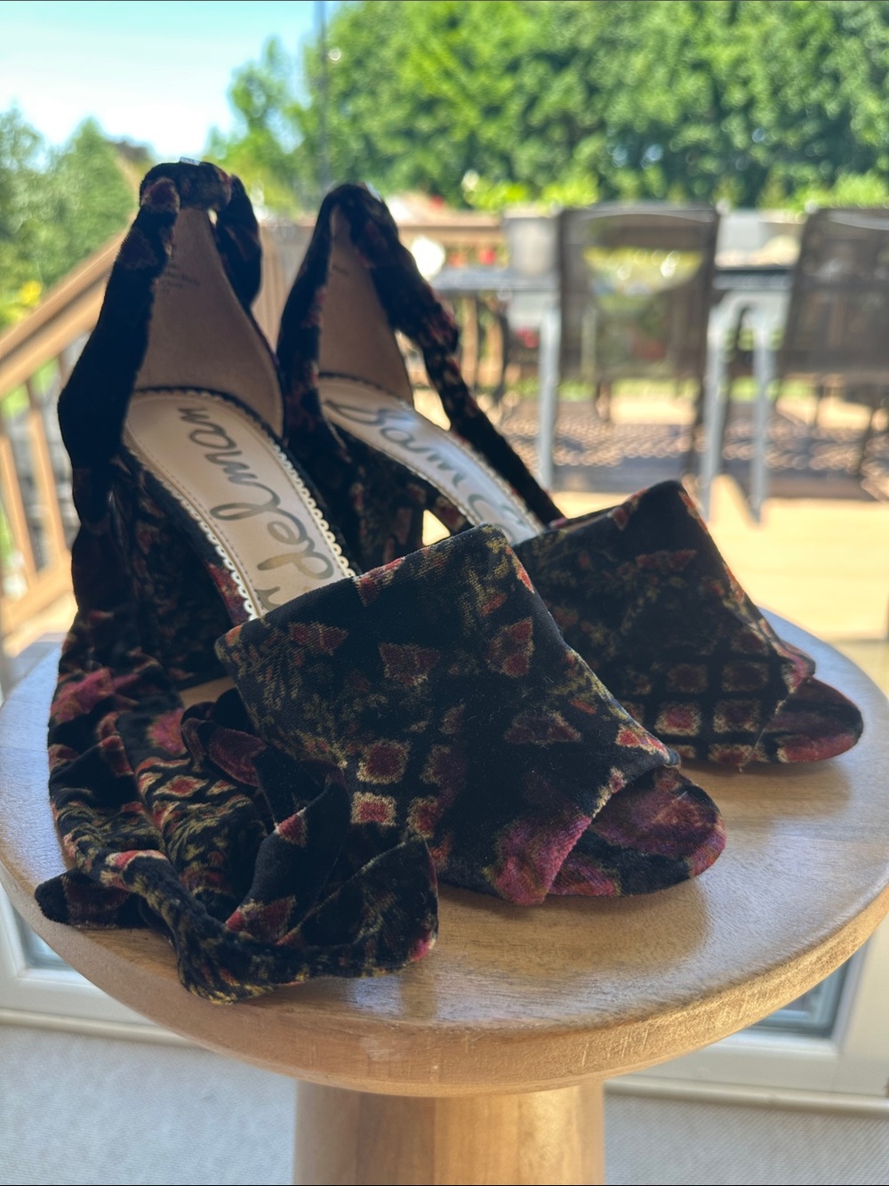 Sam Edelman Odette Patchwork Velvet Block Heel - Picture 4 of 7